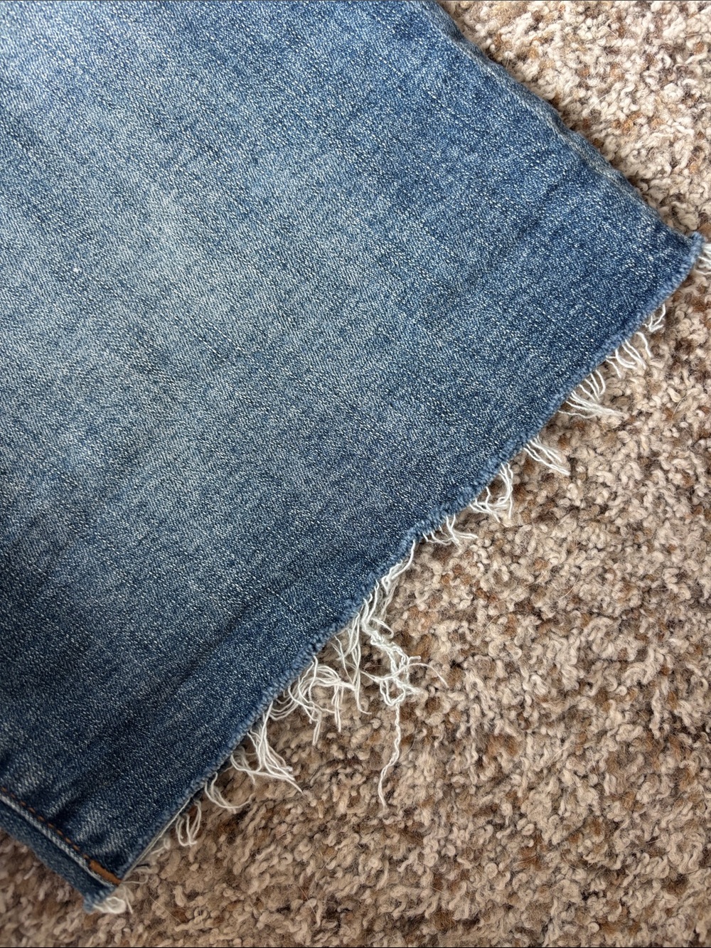 Kut from the Kloth Medium Blue Denim Bermuda Shorts with Raw Hem - Picture 3 of 5